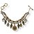 Pulseira 2 voltas c/ contas, berloques, strass e cascalho - marrom e bege 12913 - Imagem 1
