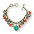 Pulseira c/ berloques coral e turquesa - 12939 - Imagem 1