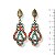 Brinco c/ bolinhas e strass coral e turquesa - 12948 - Imagem 1