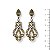 Brinco c/ bolinhas e strass bege e dourado - 12947 - Imagem 1