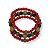 Kit c/ 3 pulseiras de bolas e entremeios vermelho, marinho e caramelo - 12960 - Imagem 1