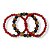 Kit c/ 3 pulseiras de bolas e entremeios vermelho, marinho e caramelo - 12960 - Imagem 2