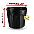 Vaso Redondo Preto 11L - Imagem 2