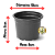 Vaso Redondo Rígido Comum 01 Preto 0,415L - Imagem 5