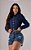 Jaqueta Entrance Valentina Jeans Escuro Feminina - Imagem 1