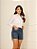 Short bolso lateral Jeans Feminino Escuro - Imagem 3