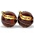KIT BOLA MARROM COM DOURADO 10CM 2 UNIDADES - Imagem 2
