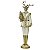 RESINA NATALINA - RENA - 041CM - BRANCO E DOURADO - Imagem 1