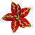 FLOR VERMELHA COM DETALHES VERDES AVELUDADA - Imagem 1