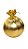BOLA EM TECIDO METALIZADO OURO 20CM - Imagem 1