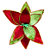 FLOR VERMELHA E VERDE COM GLITER - Imagem 1