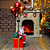 PAPAI NOEL NA CAIXA C/ BALÕES VERMELHO E OURO 1,10CM - Imagem 3