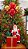 PAPAI NOEL NA CAIXA C/ BALÕES VERMELHO E OURO 1,10CM - Imagem 4