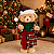 Urso com Roupão Natalino 26x13x50cm - Imagem 2
