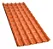 TELHA 6 ONDAS 242x88CM PVC LARANJA TERRACOTA AFORT - Imagem 1