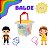 Balde De Praia Infantil Com Pa Rastelo Peneira E Moldes - Imagem 1