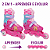 Patins Inline Princesa Fashion Rosa 2/1 Ajustável Divertido - Imagem 5