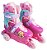 Patins Inline Princesa Fashion Rosa 2/1 Ajustável Divertido - Imagem 1