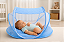 Cama Berço Mosquiteiro Dobrável Azul Conforto Bebe - Imagem 2