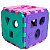 Cubo Didático Pequeno Rosa Brinquedo Encaixe Educativo Bebe - Imagem 1
