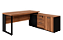 Mesa Dinâmica com Armário Lateral, Porta de Correr e Caixa de Tomadas 40mm | 1500/1800mm x 1600| Pé Quadro- Nogal com Pr - Imagem 1
