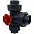 Válvula de Esfera Tipo T 3 Vias Adaptador Atuador PVC-U Teflon-EPDM PN10 D.UNIÃO F/F D.50-1 1/2" SCH80 Solda - Aqua Plastic - Imagem 2
