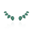 Earcuff 4 Gotas – Zircônia Verde Esmeralda | Ródio Branco - Imagem 1