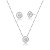 Conjunto Prata com Brinco e Colar – Pedra Baguete e Ponto de Luz Redondo Vazado - Imagem 1