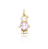 Pingente Menina com Pedra Rosa e Zircônia — Banho Dourado - Imagem 1