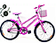 BICICLETA 20 MILANO FAST ROSA C/ CESTO PRETO - Imagem 1