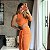 Vestido Tricot Laranja Decote Amarração - Imagem 3