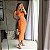 Vestido Tricot Laranja Decote Amarração - Imagem 1