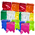 Kit 100 M Bandeirola Cor Unica 18x22 Bandeirinha Plastica - Imagem 1