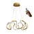 Lustre Sala Led Ondulado Pendente Moderno 48w – 45 cm – Dourado – C/ Controle Remoto - Imagem 1