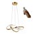 Lustre Sala Led Luxo Pendente Moderno 45w – 50 cm – Dourado – C/ Controle Remoto - Imagem 1