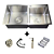Cuba Gourmet Dupla 78x48 Inox Escovado Quadrada C/ Acessórios - Imagem 1