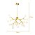 Lustre Sala Led Folhas Moderno 135w 70cm Dourado - Imagem 6