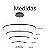 Lustre Pendente Led 5 Anéis Moderno 189w 100cm Preto C/ Controle - Imagem 5