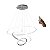 Lustre Sala Led 3 Anéis Moderno 113w 80cm Branco C/ Controle - Imagem 1
