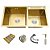 Cuba Dupla Inox Dourado Quadrada 78x43 - Imagem 1