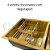 Cuba Dupla Inox Dourado Quadrada 78x43 - Imagem 3