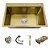 Cuba Cozinha Pia Inox Dourado Quadrada 60x45 Gourmet Com Acessórios - Imagem 1