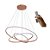 Lustre Sala Led 3 Anéis Moderno 89w 60cm Rose C/ Controle - Imagem 1