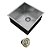 Cuba Cozinha Quadrada Gourmet Aço Inox Escovado 50x40cm - Imagem 1