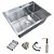 Cuba Cozinha Inox Escovado Quadrada 60x45 Gourmet Com Acessórios - Imagem 1