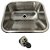 Tanque Lavanderia 55 x 45 Com Acessórios Aço Inox Escovado - Imagem 1