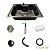 Cuba Pia Gourmet Aço Inox Preto 60x42 C/ Acessórios - Imagem 6