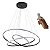 Lustre Sala Led 3 Anéis Moderno 113w 80cm Preto C/ Controle - Imagem 1