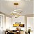 Lustre Sala Led 3 Anéis Moderno 113w 80cm Dourado C/ Controle - Imagem 3