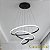 Lustre Sala Led 3 Anéis Moderno 89w 60cm Preto C/ Controle - Imagem 3
